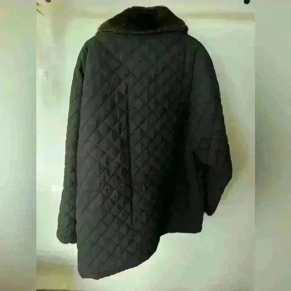 Andrew Marc Quilted Jacket with Faux Fur Collar - Picture 2 of 4